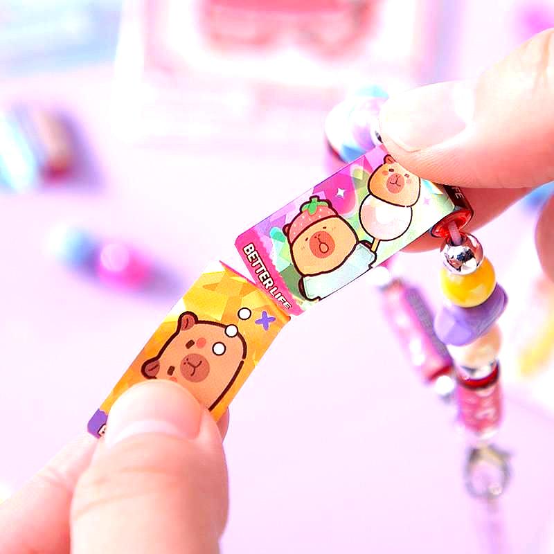 Capybara Sticker Roll and Bracelet Kit