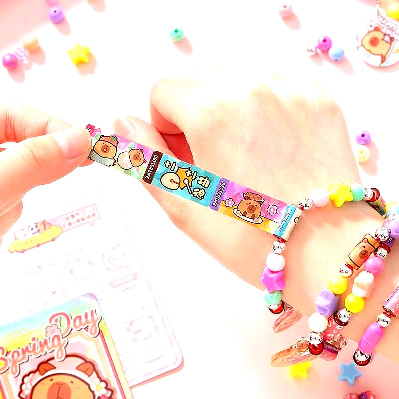 Capybara Sticker Roll and Bracelet Kit